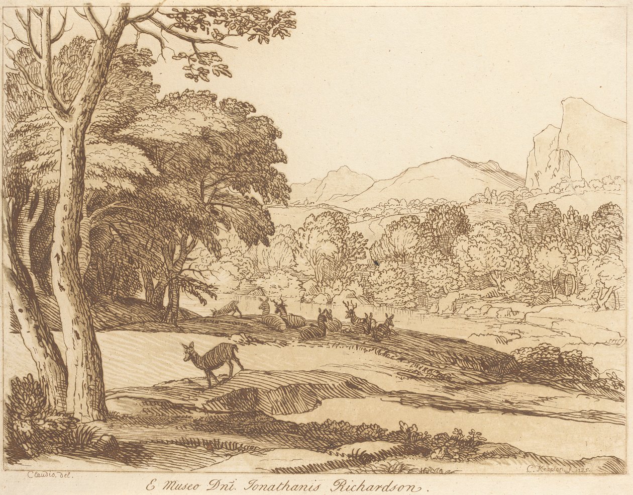 Untitled: Landscape with Deer by George Knapton