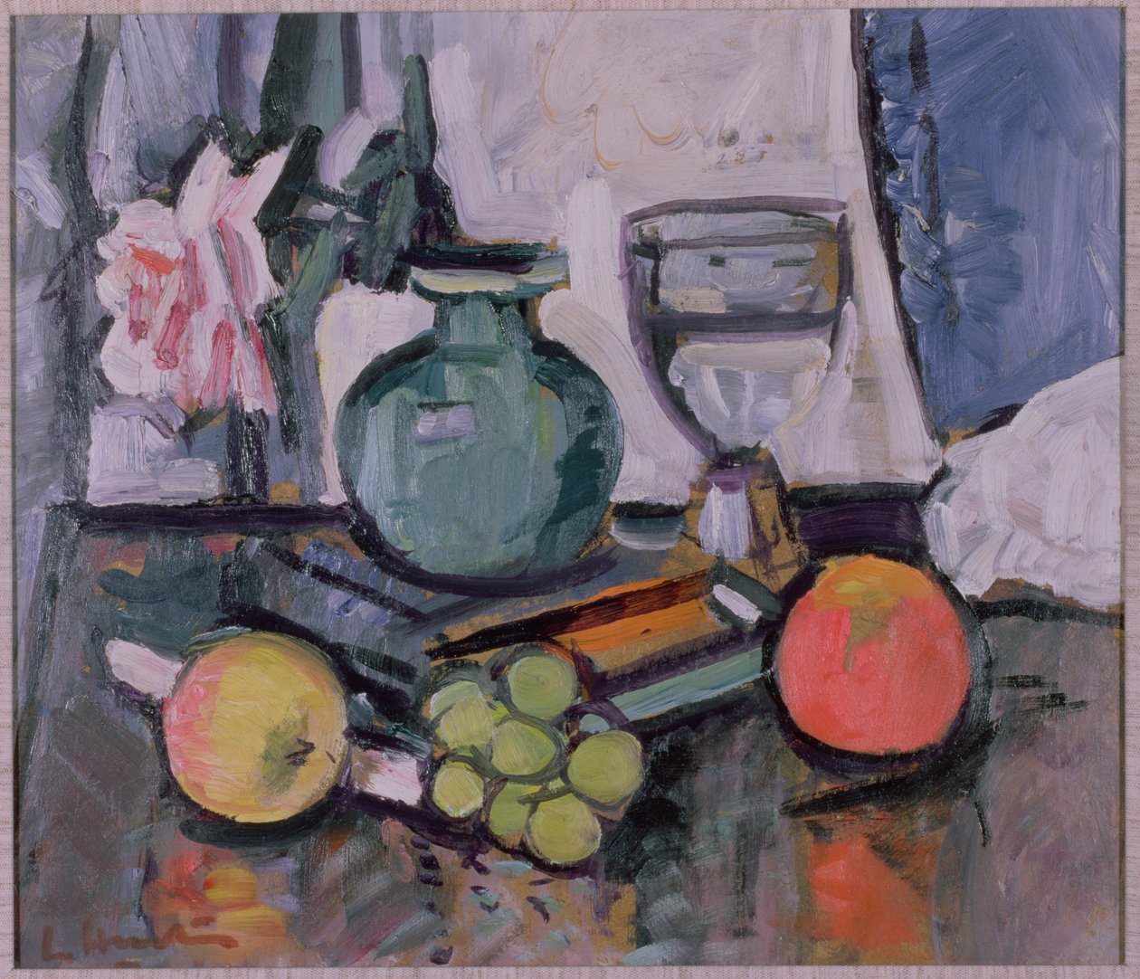 Still Life, Rose and Fruit by George Leslie Hunter