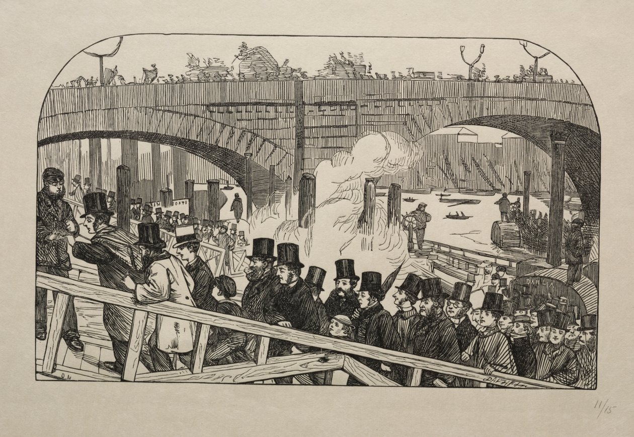 The Living Stream at London Bridge (Under the Bridge) by George Louis Palmella Busson Du Maurier