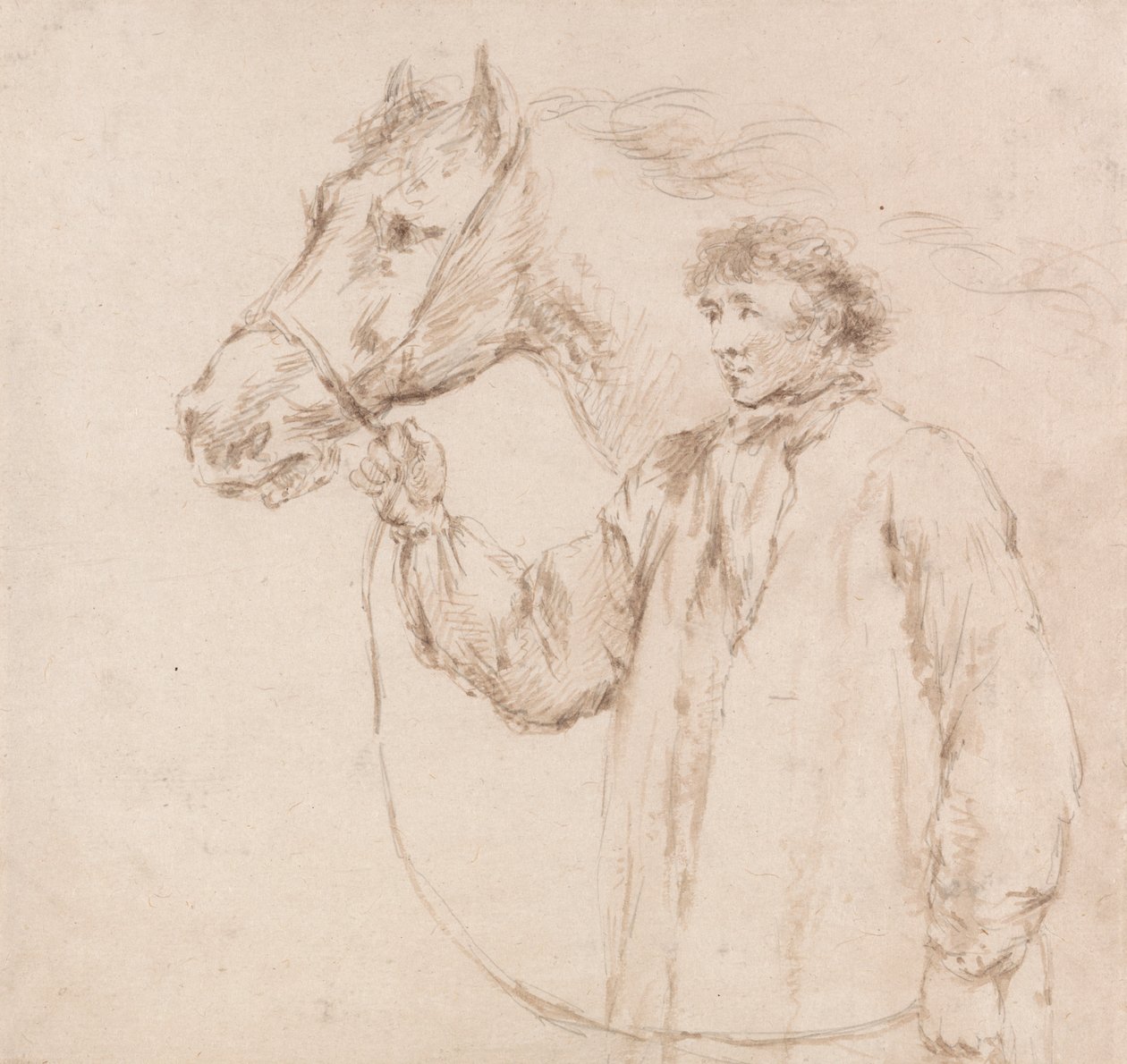 Man Holding Horse by the Bridle by George Morland