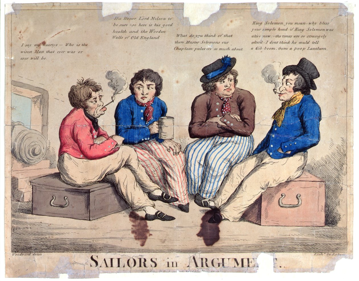 Sailors in Argument, engraved by Roberts by George Moutard Woodward
