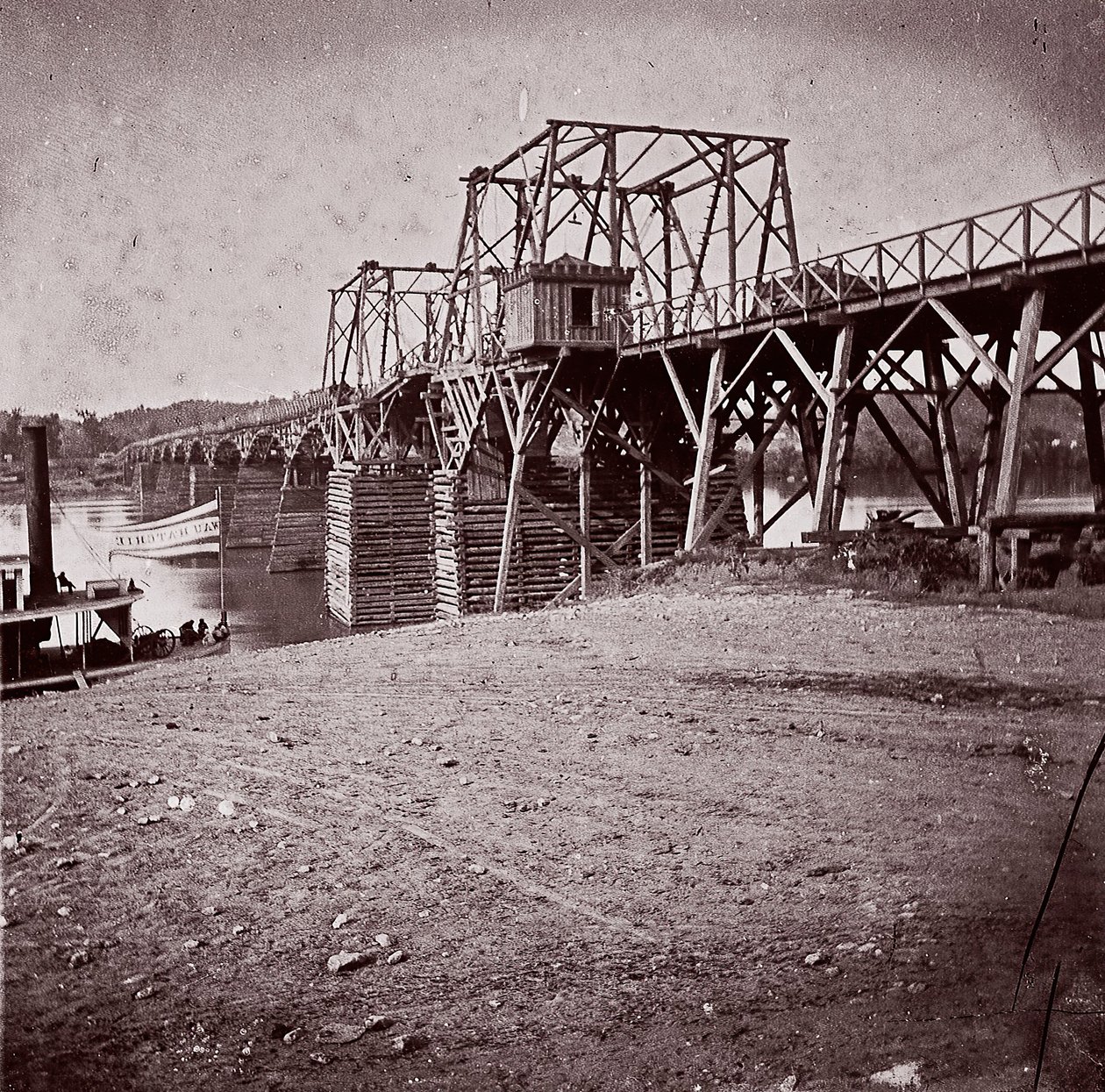 Bridge Across Tennessee River at Chattanooga by George N. Barnard