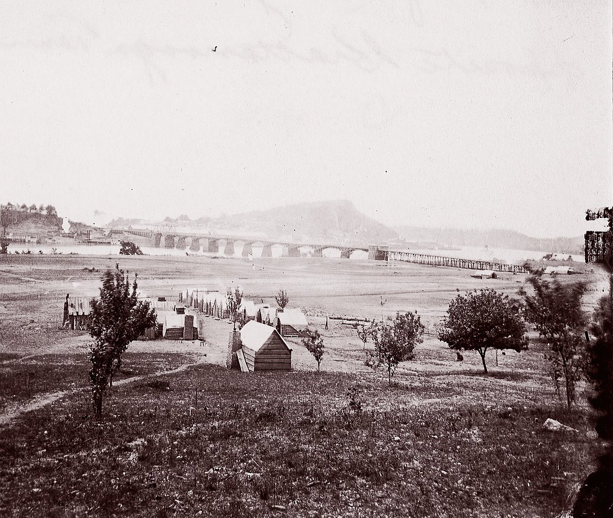 Bridge Builders Camp opposite Chattanooga by George N. Barnard