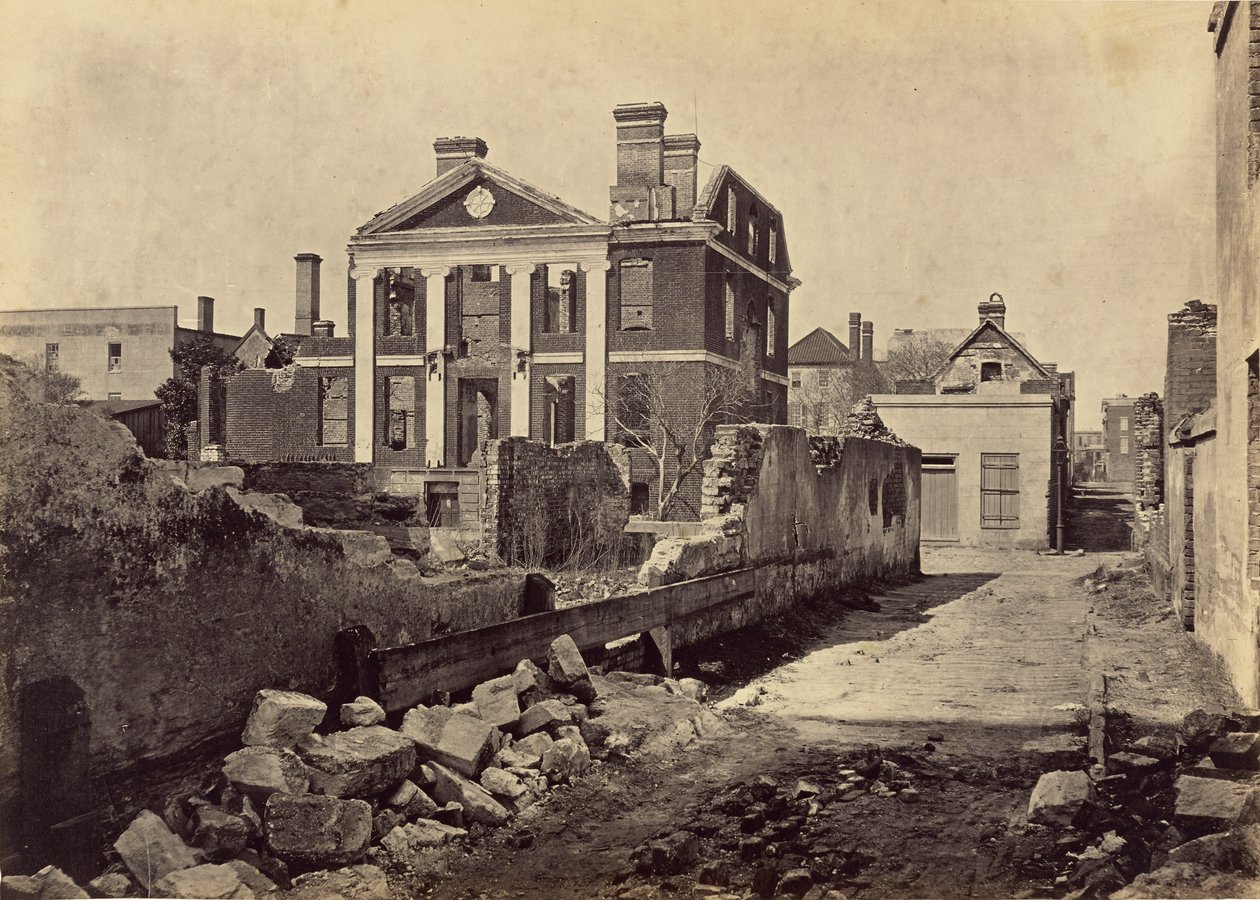 Ruins of the Pinckney Mansion, Charleston, South Carolina by George N. Barnard