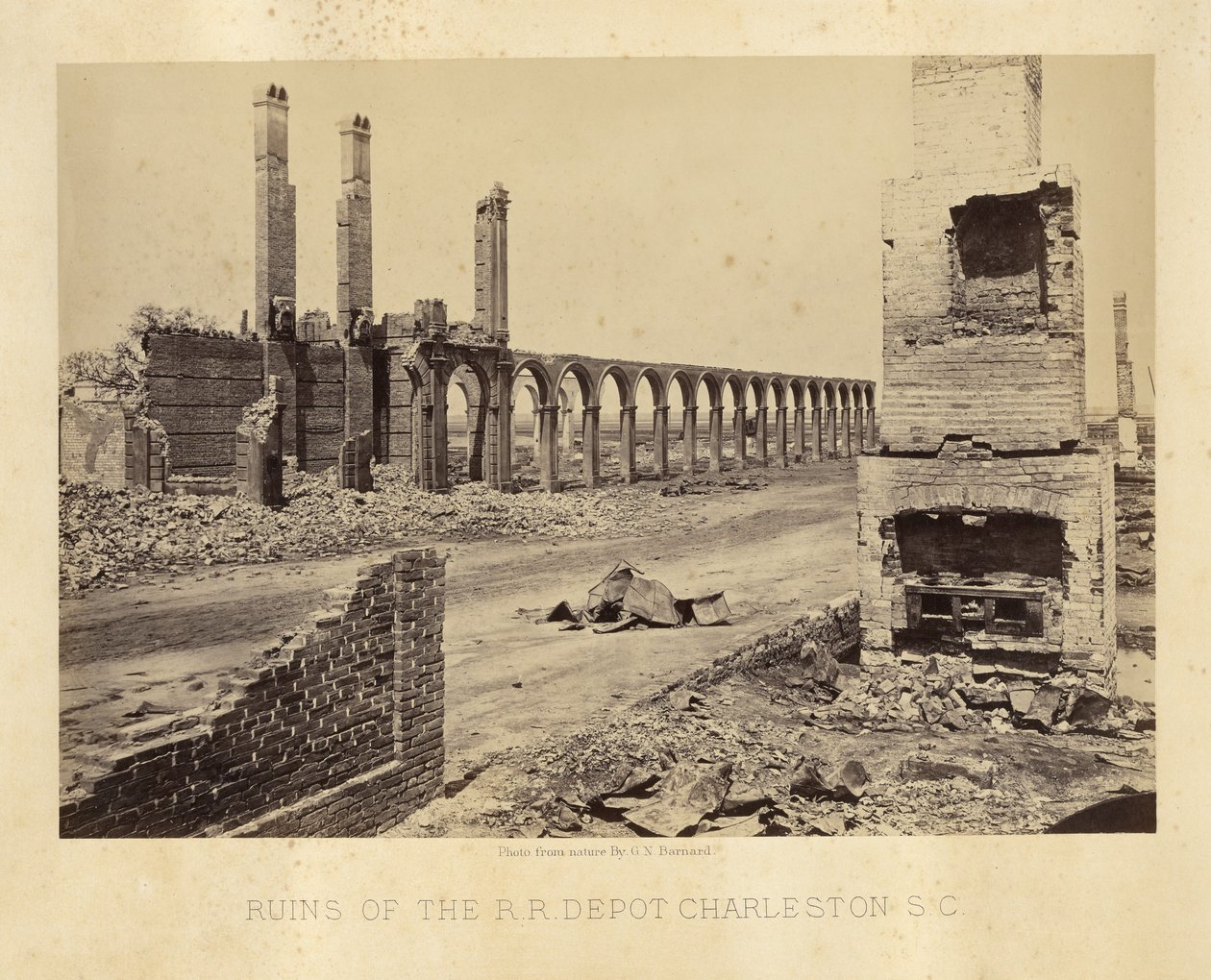 Ruins of the Railroad Depot, Charleston, South Carolina by George N. Barnard