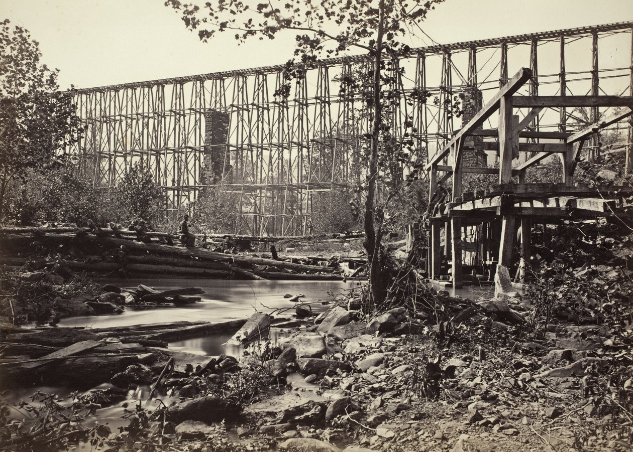 Trestle Bridge At Whiteside by George N. Barnard