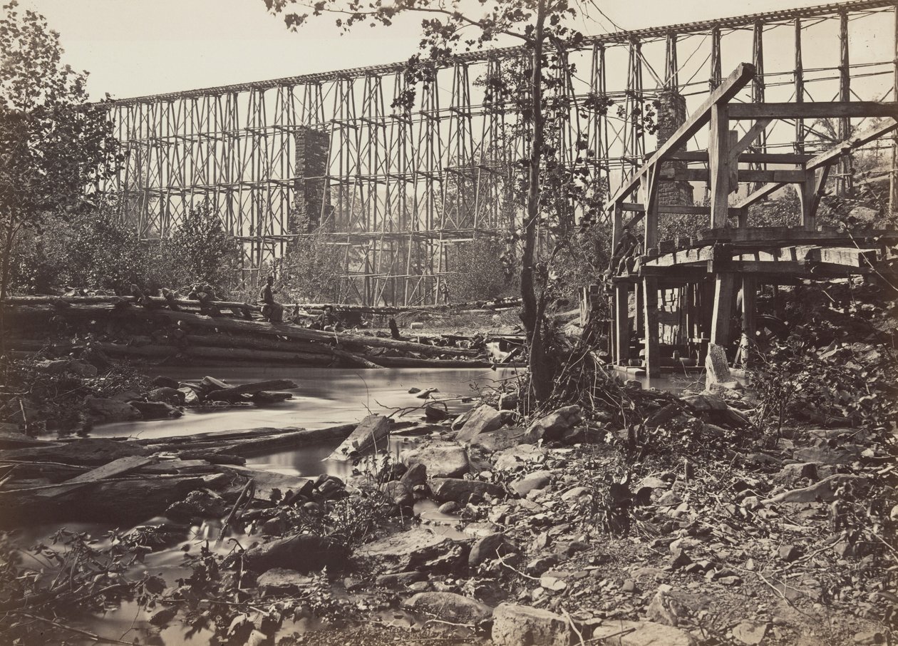 Trestle Bridge at Whiteside by George N. Barnard