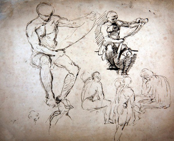 Nude males - studies for the Ancients by George Richmond