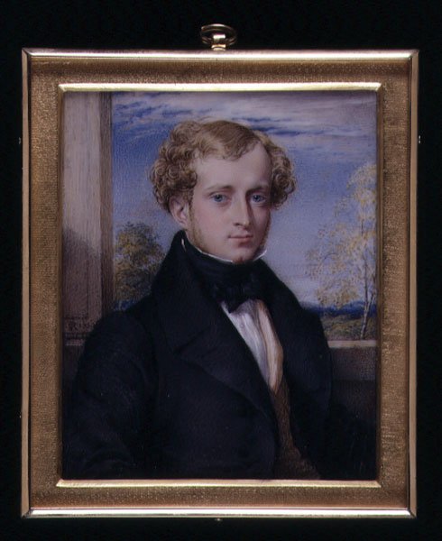 Portrait miniature of an unknown man, possibly a Mr Ashby by George Richmond