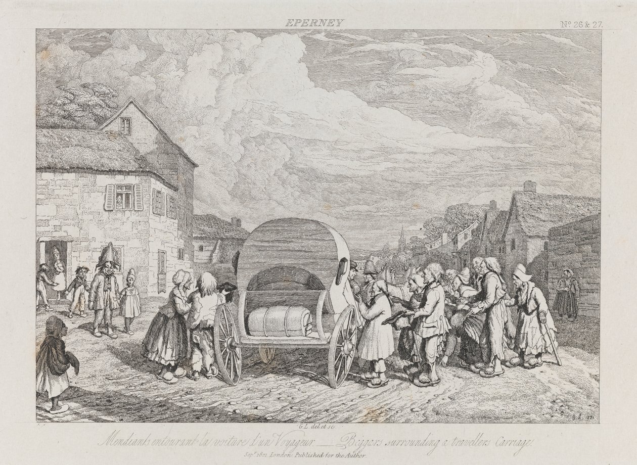 Beggars, Eperney, c.1821 by George Robert Lewis