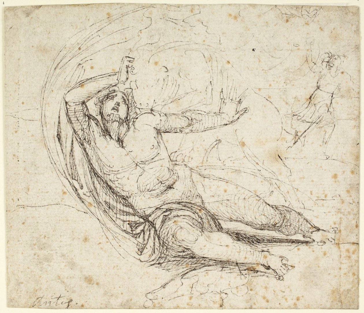 Fallen Male Nude by George Romney