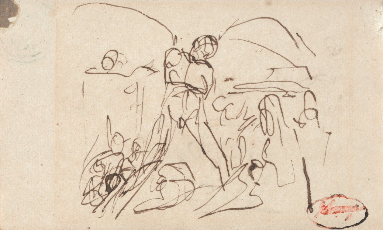 Figure Composition; Possibly Samson and Delilah by George Romney