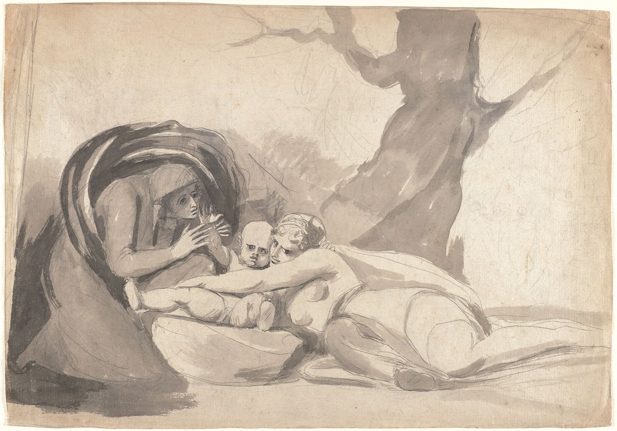 Infant Shakespeare Nursed by Tragedy and Comedy by George Romney