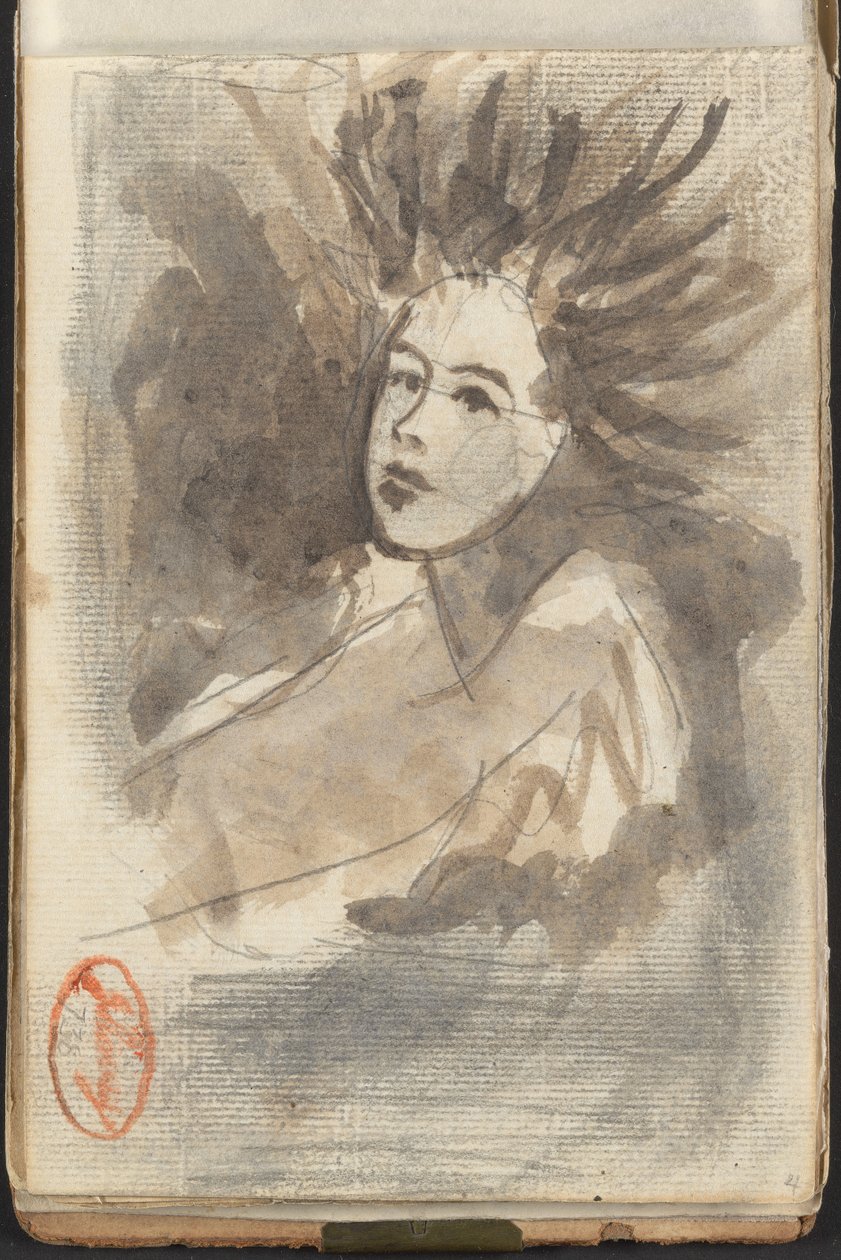 Lady with Streaming Hair by George Romney