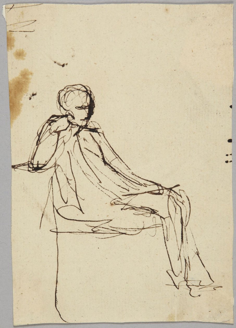 Seated Male Figure, Portrait Study by George Romney