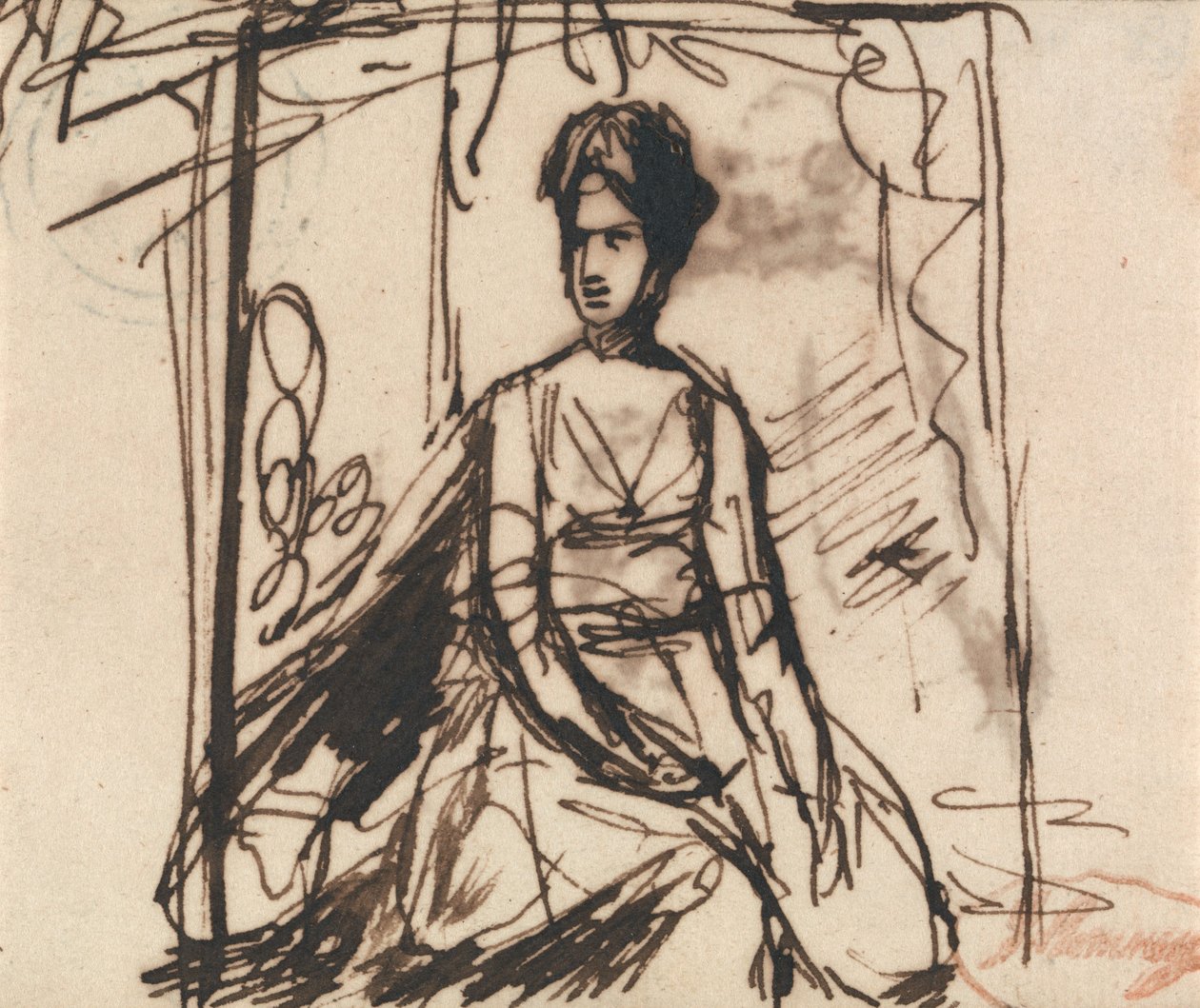 Seated Woman, Possibly Mrs. Harris by George Romney