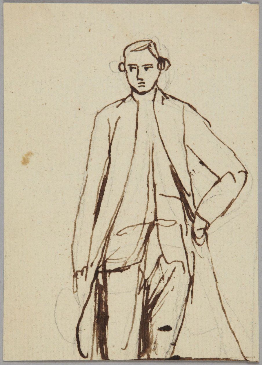Standing Male Figure, Left Hand to Hip, Portrait Study by George Romney