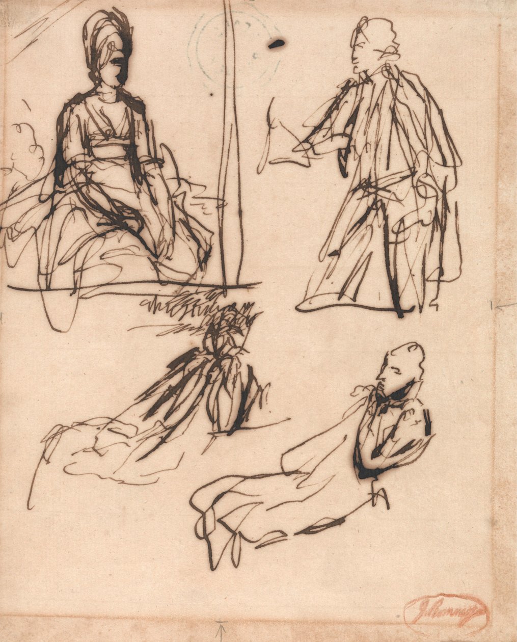 Studies for Portraits of a Man and of a Woman by George Romney
