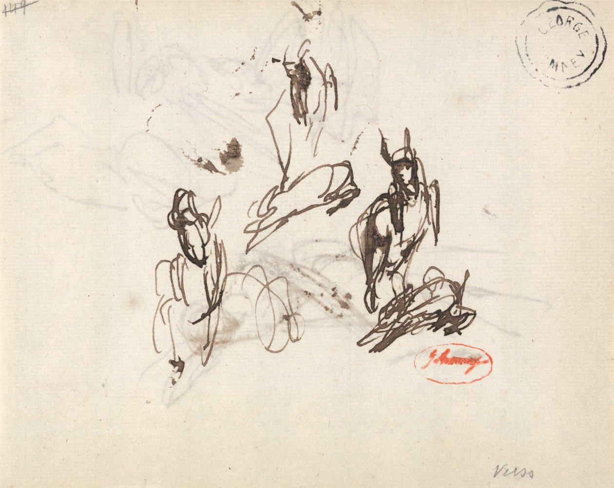 Studies of a Girl with Frolicking Goat by George Romney