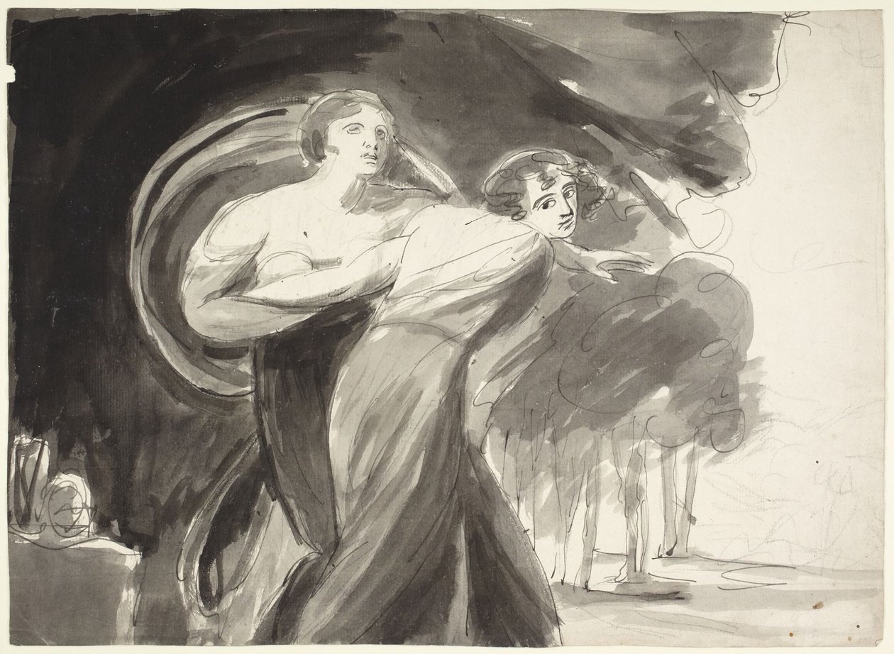Study for Mirth and Melancholy by George Romney