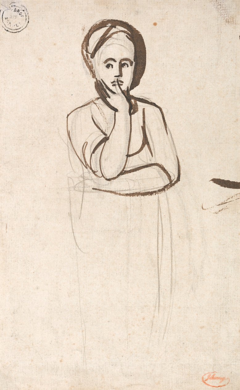 Study of a Pensive Woman by George Romney