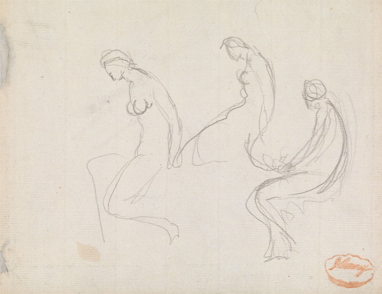 Three Studies of a Seated Woman by George Romney