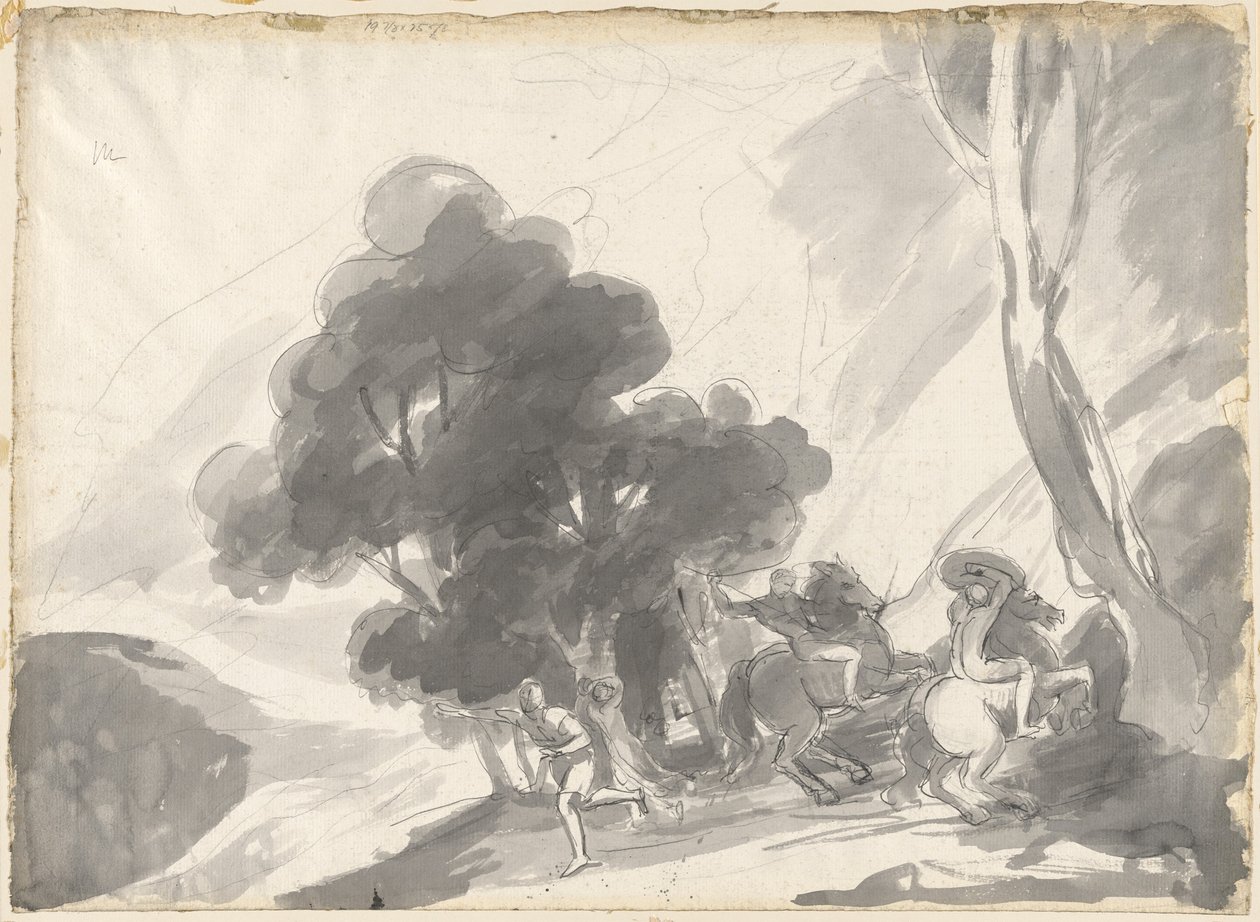 Troilus and Cressida, Act IV, Scene V: The Fight Between Hector and Ajax II by George Romney