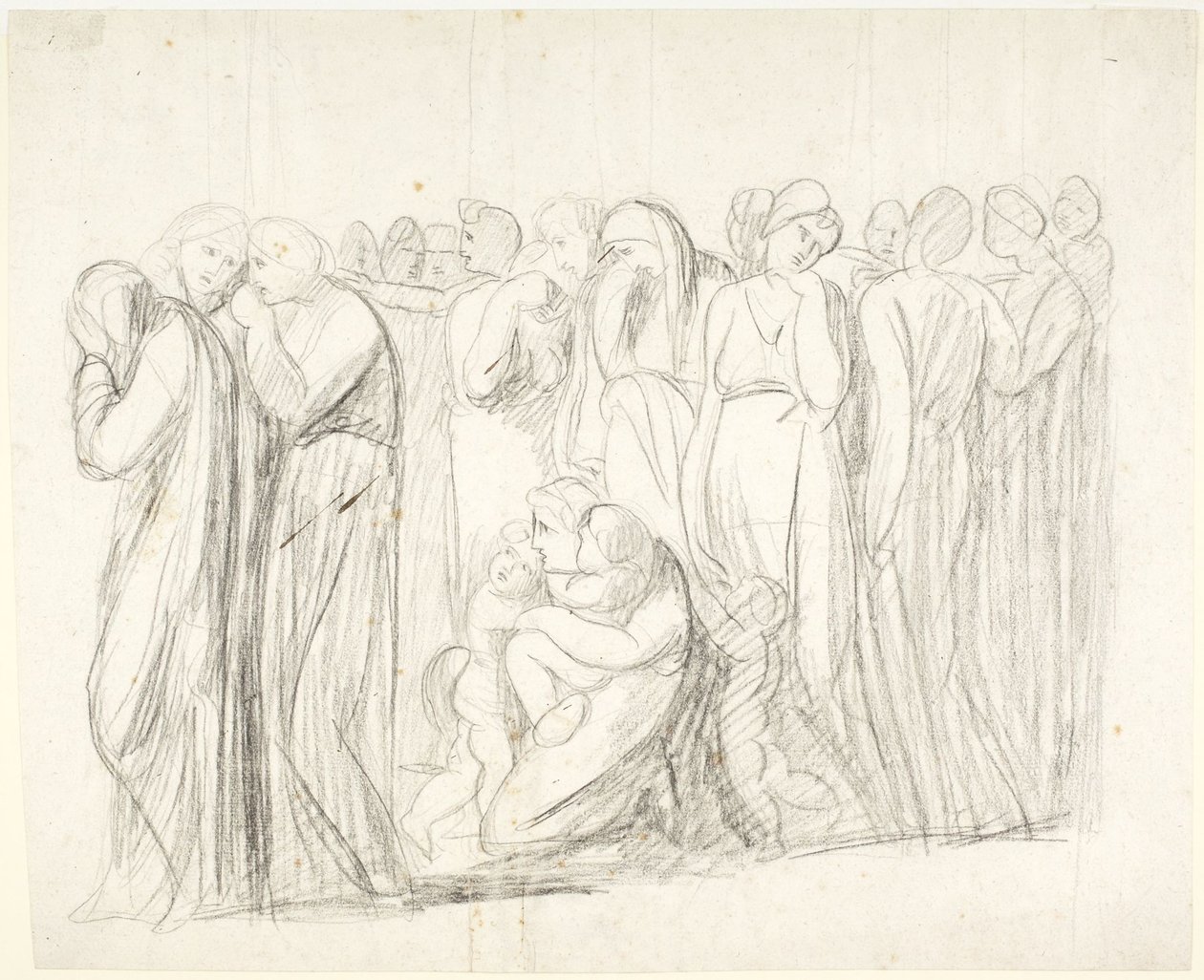 Weeping Women and Children: Study for The Accusation of Susannah; Verso: Figure Studies by George Romney