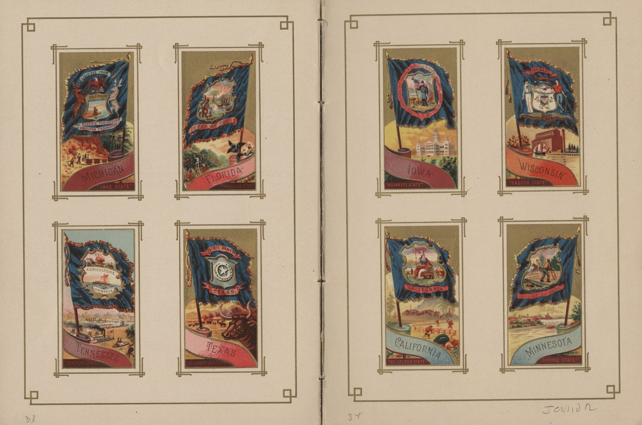 Flags of All Nations and the United States of America - Pages 33 and 34 by George S. and Sons Harris