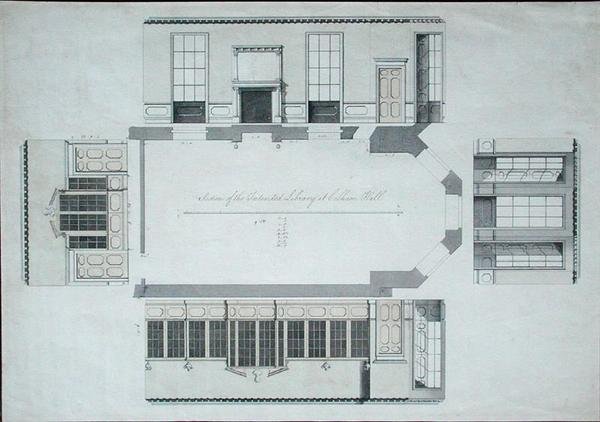 Section of the Intended Library at Cobham Hall, Kent by George Shakespeare