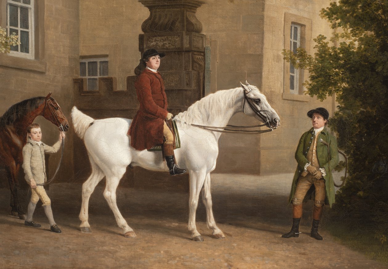 William Henry Cavendish Bentinck, 3rd Duke of Portland in Front of Welbeck Abbey Riding Stables (Detail) by George Stubbs