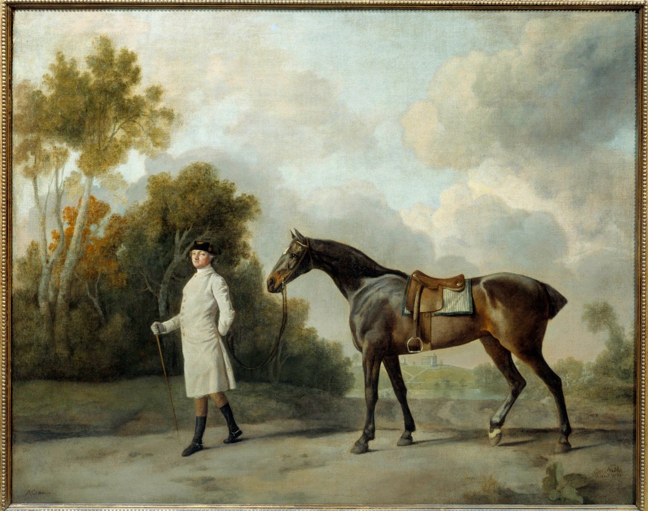 Portrait of Assheton, First Viscount Curzon and His Mare Maria by George Stubbs by George Stubbs