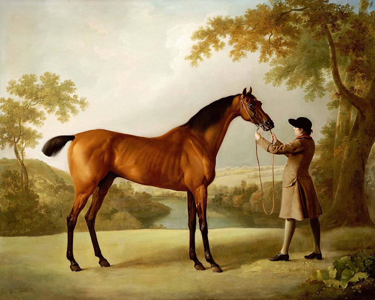 Tristram Shandy, a Bay Racehorse Held by a Groom in an Extensive Landscape, c.1760 by George Stubbs