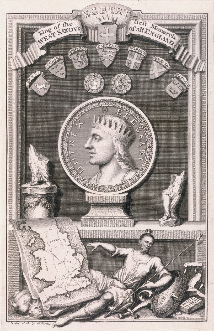 Egbert, King of the West Saxons, First Monarch of all England by George Vertue