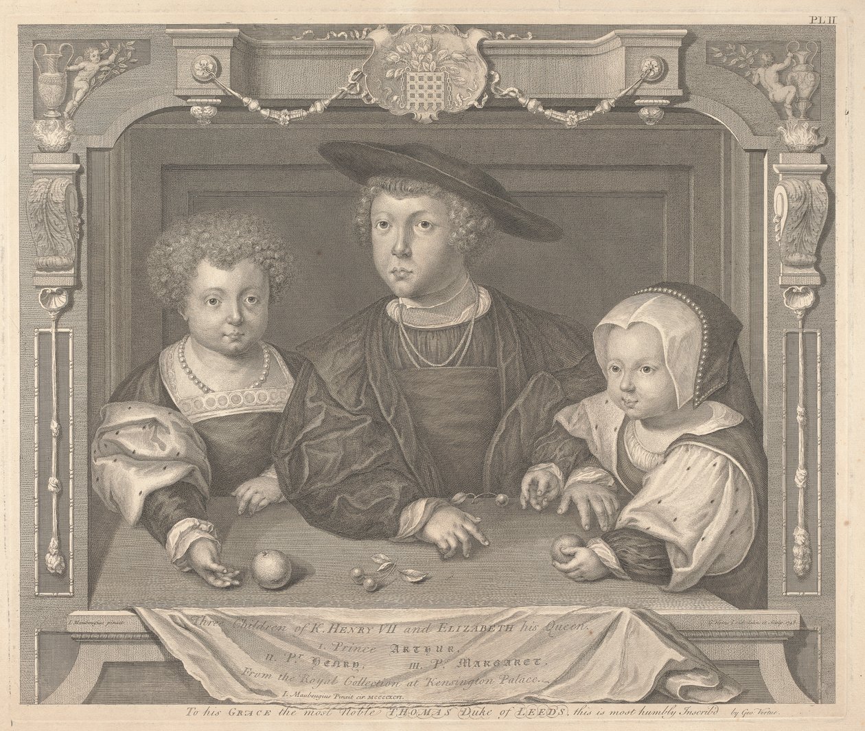 Three Children of Henry VII and Elizabeth His Queen, Prince Arthur, Prince Henry and Princess Margaret by George Vertue