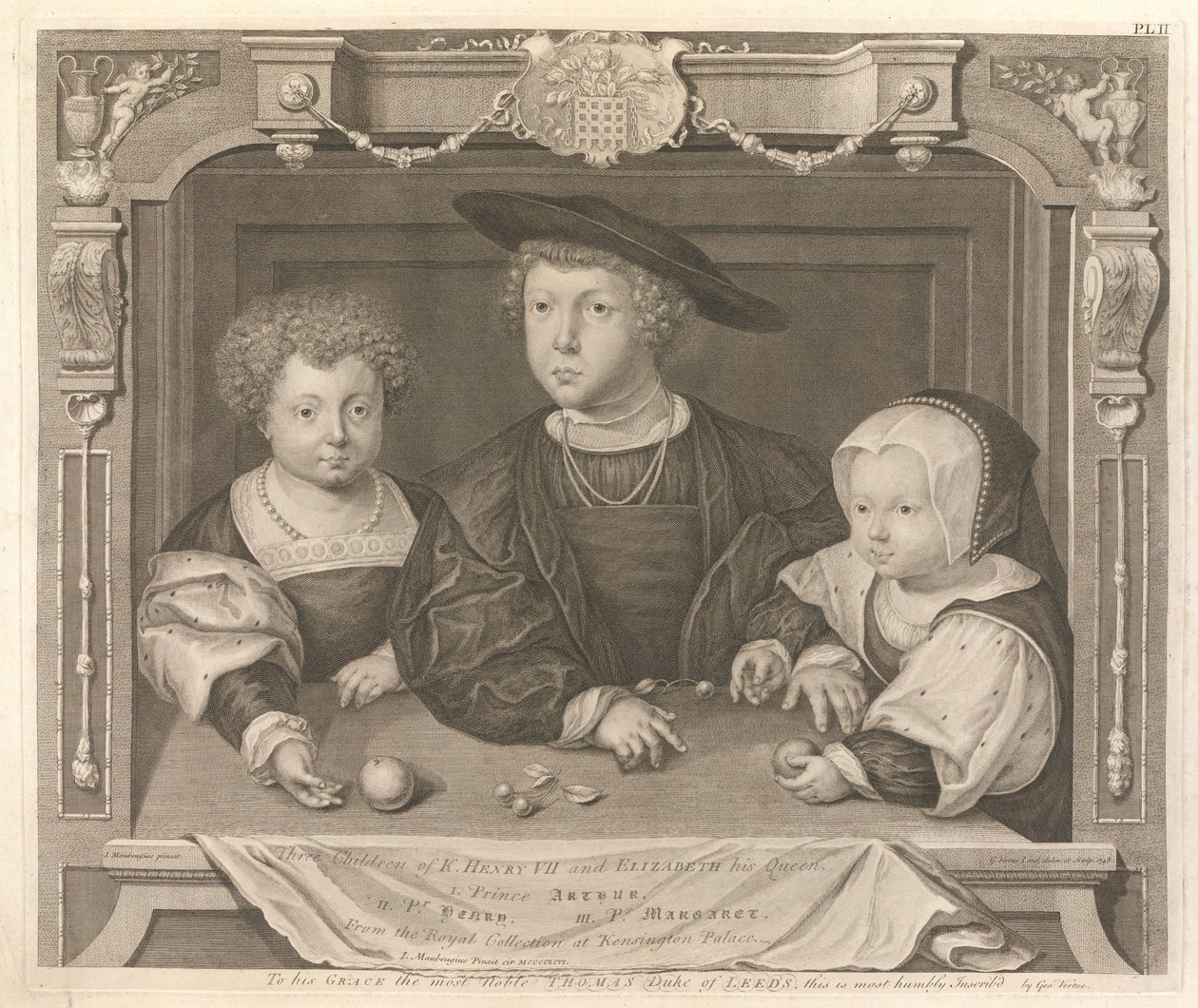 Three Children of King Henry VII and Elizabeth of York, His Queen by George Vertue