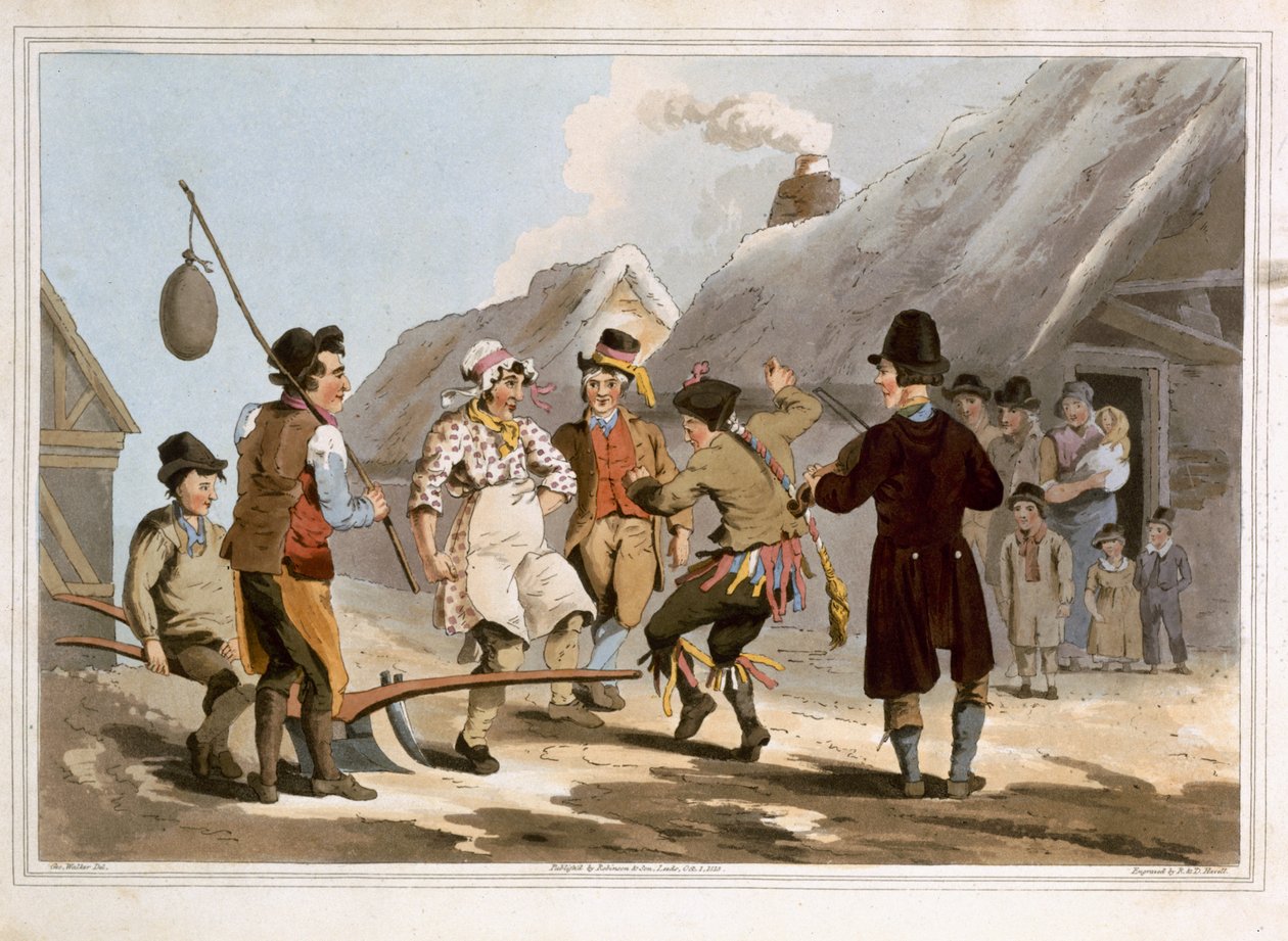 The Fool Plough (Engraved by Robert Havell the Elder, Published 1814 by Robinson and Son, Leeds) by George Walker