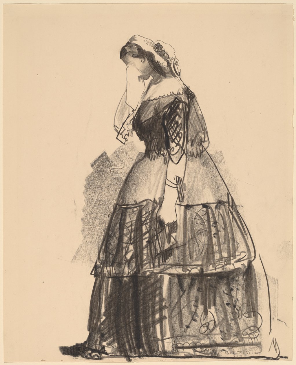 Lady of 1860 - The Actress by George Wesley Bellows