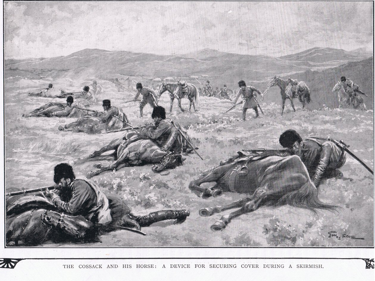 The Cossack and His Horse During the Russo-Japanese War by Georges Bertin Scott
