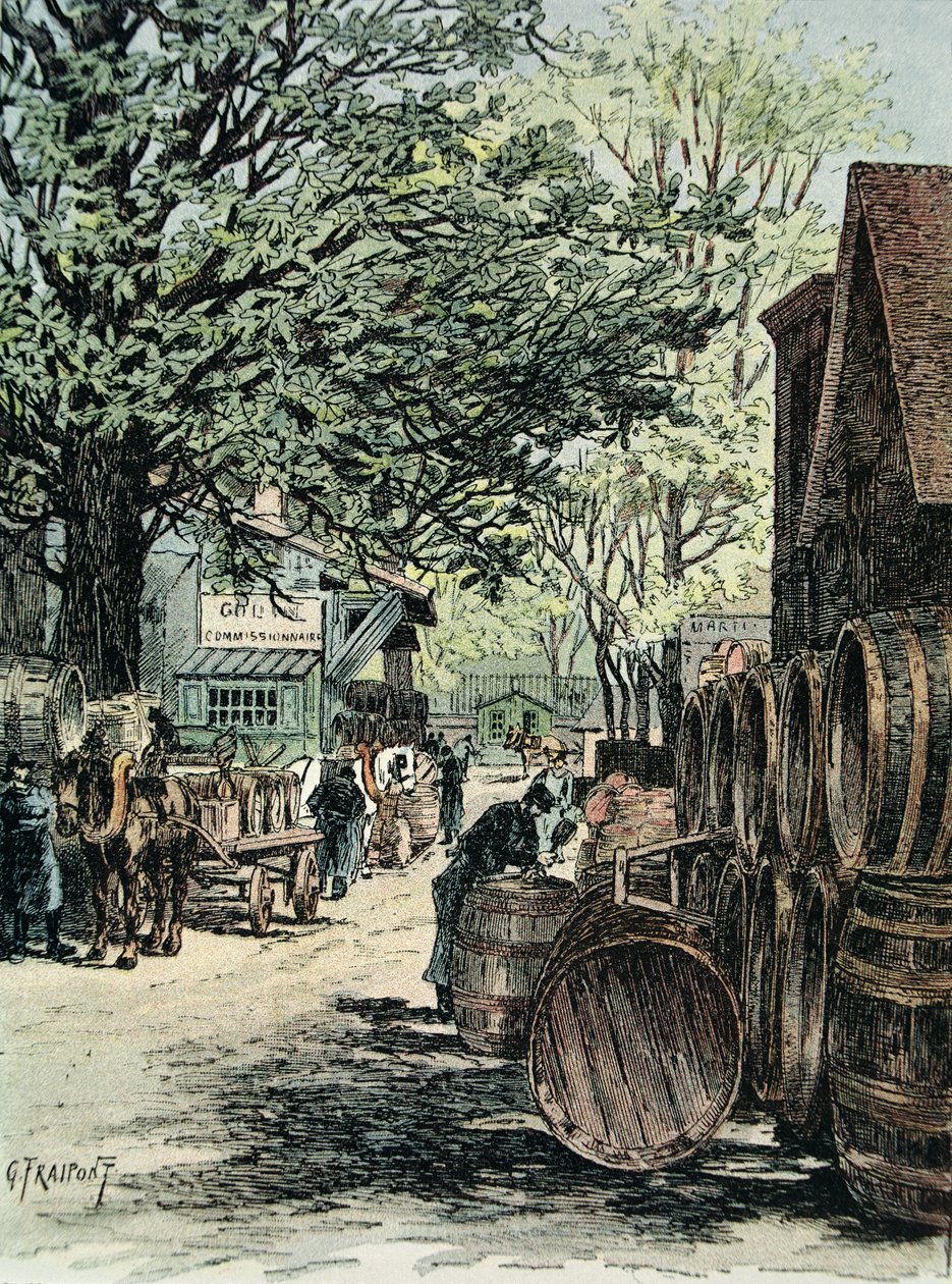 Warehouses of Wine at Bercy in Paris, 1890 by Georges Fraipont
