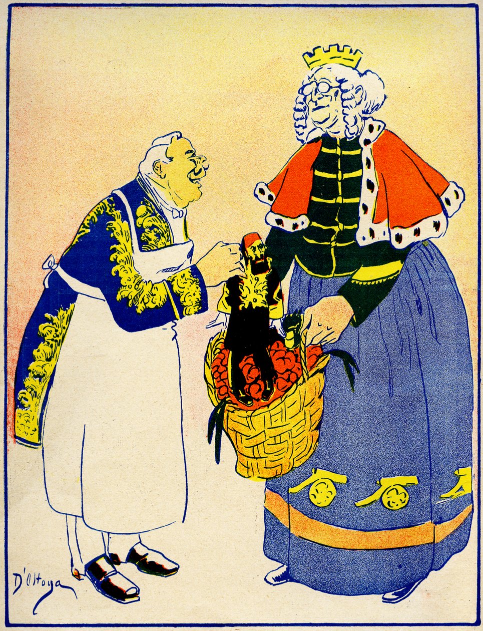 A diplomat hands Turkey to Europe to look after, 1908 by Georges d 1878 1937 Ostoya