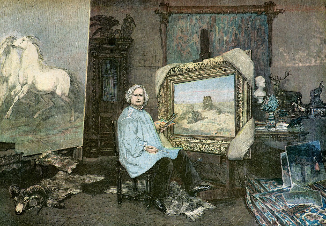 The Artist Rosa Bonheur in Her Studio by Georges (1865 1951) Achille Fould