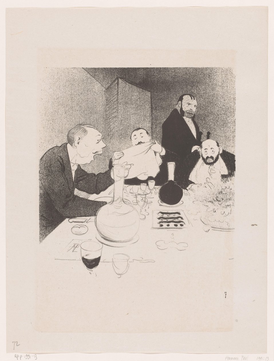 Men at Table During a Dinner by Georges Hermann Rene Paul