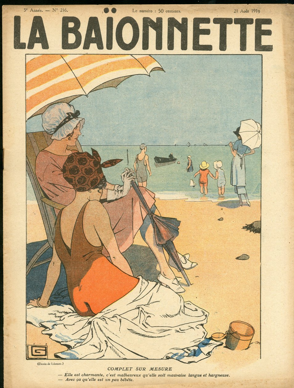 Cover of La Baionnette, Satirical in Colors by Georges Leonnec