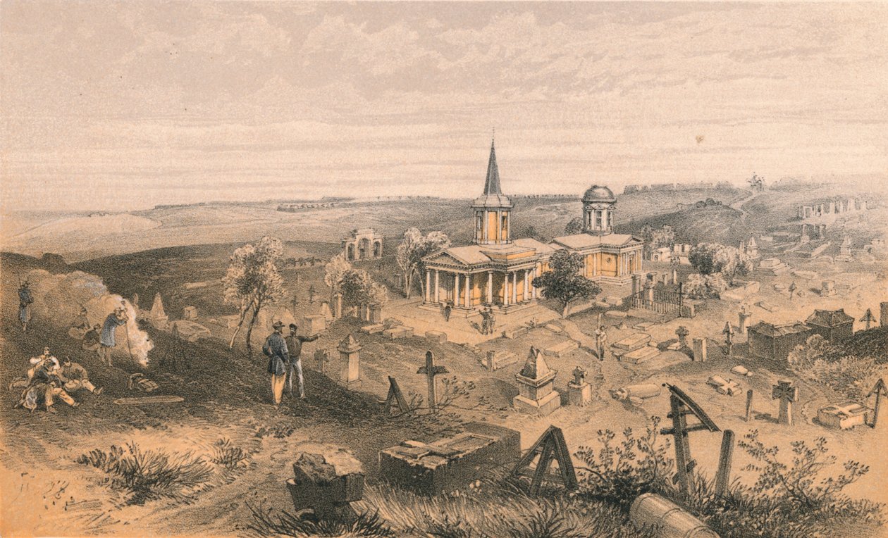 Quarantine Cemetery and Church with French Battery No. 50, 1856 by Georges McCulloch