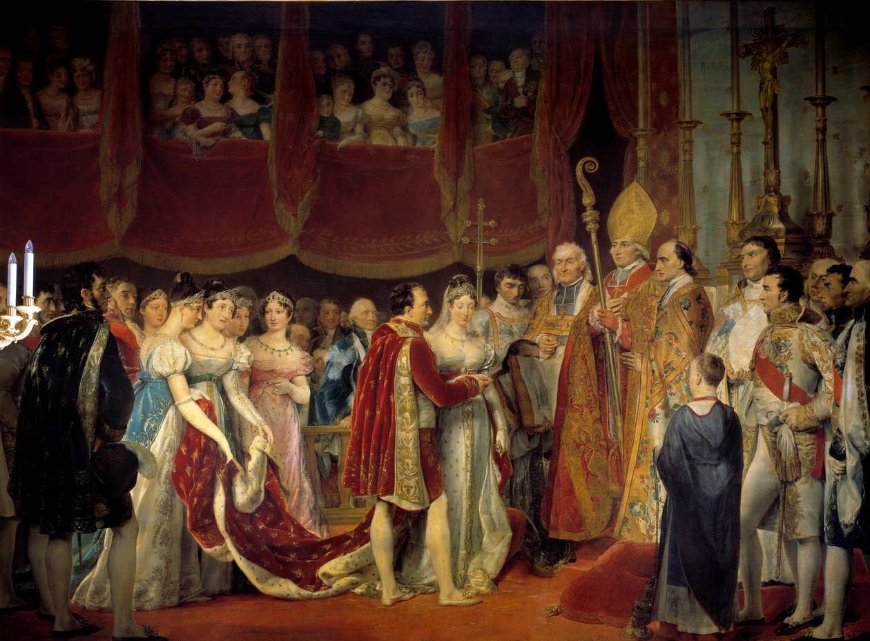 Religious marriage of Napoleon I (1769-1821) with Archduchess Marie Louise of Habsburg-Lorraine (1791-1847), 2/04/1810 in the Salon Carre du Louvre by Georges Rouget