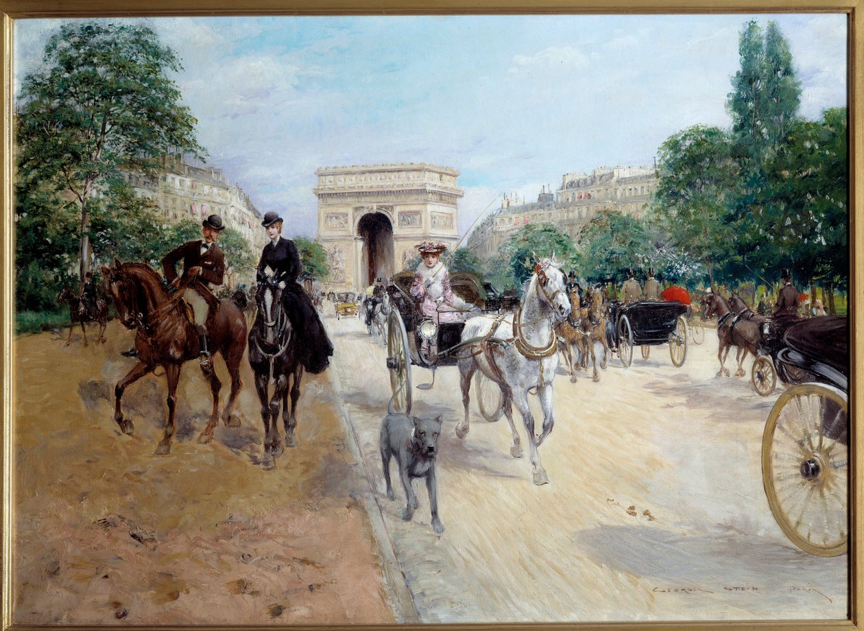 Horsemen and Couplers on the Avenue du Bois in Paris by Georges Stein