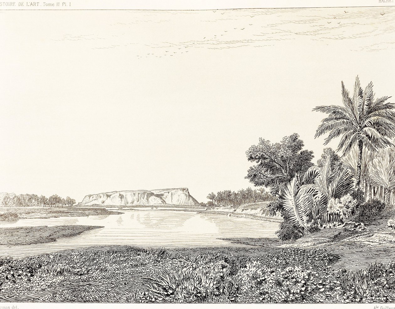 View of Babylon, Drawing by F. Thomas from Engraving by Georges Perrot ...