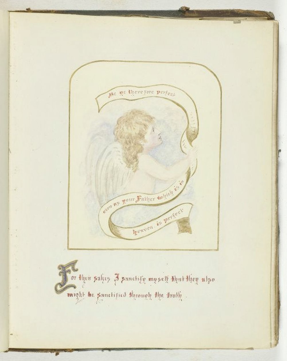 Untitled [cherub with religious text] by Georgina Cowper