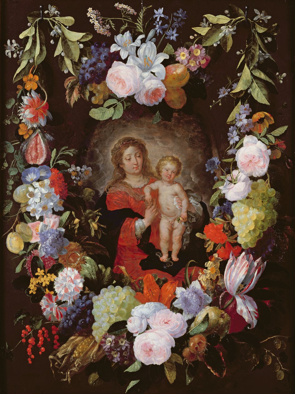 The Virgin and Child with a Garland of Flowers